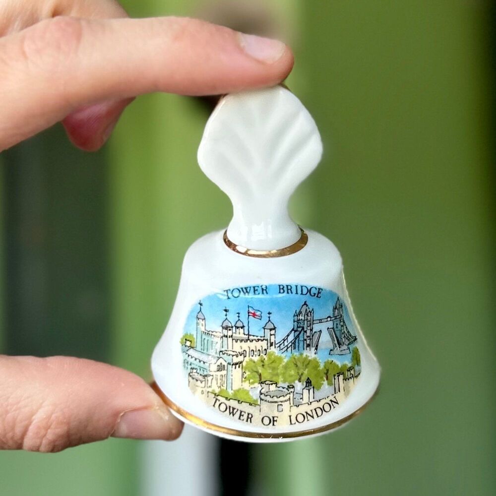Mini VTG London Tower Bridge Porcelain Dainty Bell Unique Accent